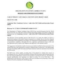 OECS Consultancy Services - Audit of the OECS Skills and Innovation Project (SKIP)